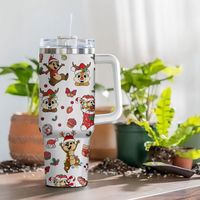 Gobelet isotherme en acier inoxydable personnalisé de 40 oz à double paroi, tasse à café de voyage, gobelet de 40 oz avec poignée