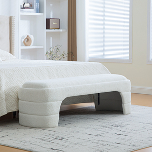 Banc de chambre moderne rembourré sans accoudoirs, 64,96 pouces de large, ottoman pour le bout du lit, repose-pieds pour salon et entrée - Product Image 2