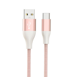 Cavo USB 2.<span class=keywords><strong>0</strong></span> <span class=keywords><strong>a</strong></span> USB-C in Alluminio Premium, 5V 3A, Alta Velocità 480Mbps, Cavo di Ricarica Intrecciato in Cotone - Product Image 4