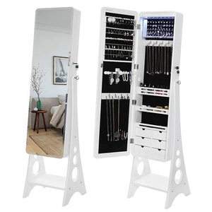 جديد تصميم شعبية مرآة أفقية الأبيض دولاب ملابس مع خزانة مجوهرات بداخله للفتيات - Product Image 1