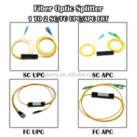 Splitter Serat Optik PLC Singlemode FC UPC Damu Kustom 1x4-1x32 Mini Steel Tube FTTH/FTTB/FTTX