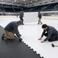 Planche de glace synthétique UHMWPE facile à installer, surface lisse de 20 mm, patinoires artificielles HDPE de petite taille