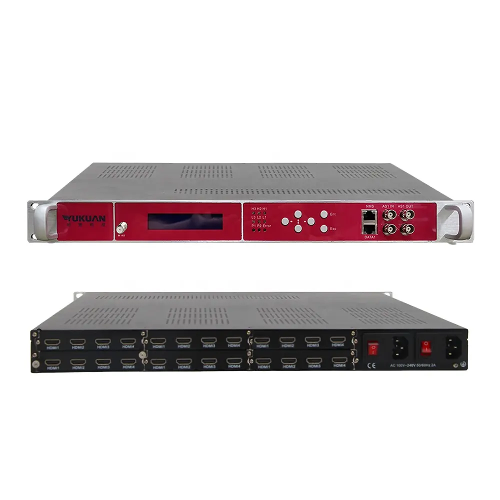 1U Rack IPTV 8 in 1 HDM I HD Encoder Modulator ISDBT ATSC DVB-T/C/S/S2
