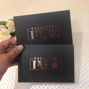 Imprimir cartão de agradecimento em folha de ouro rosa de luxo para negócios personalizados com logotipo próprio