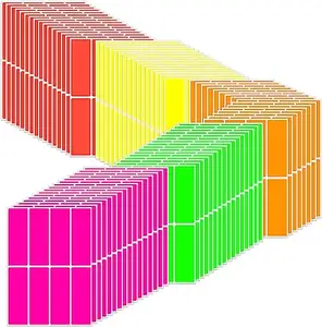 직사각형 색상 코딩 라벨 스티커 접착 라벨 단색 재고 조직 파일 용 Tags