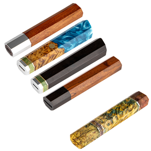 Mango de cuchillo octogonal de madera personalizado con ébano, palisandro y nogal para cuchillos de chef, apto para lavavajillas de acero inoxidable AR KNIVES - Product Image 1