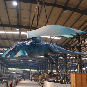 Grande Modello Realistico di Drago Blu Volante Animatronico a Grandezza Naturale, Vendita Diretta dalla Fabbrica - Product Image 6