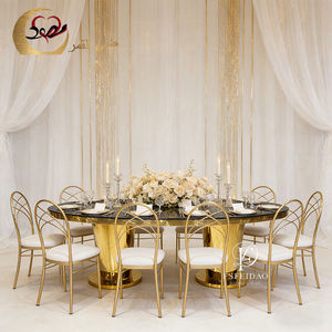 Meubles de salle à manger de style américain, table à manger nordique en acier inoxydable pour restaurant - Product Image 1