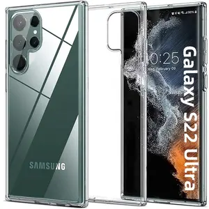 Capa de celular de cristal samsung s22 +, capa transparente de telefone móvel de cristal premium para samsung s22pro s22