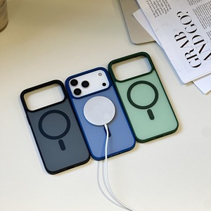 Funda Acrílica Mate de Color en Contraste para <span class=keywords><strong>iPhone</strong></span> <span class=keywords><strong>11</strong></span> <span class=keywords><strong>Pro</strong></span> Max, Empaque al por Mayor para Fundas de Teléfono, Magnética para <span class=keywords><strong>iPhone</strong></span> 17, Antigolpes - Product Image 3