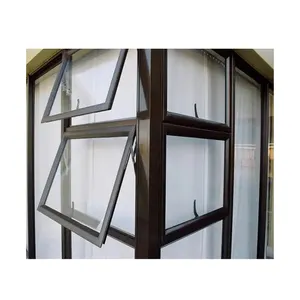 Hurricane impact waterproof aluminum profile double glazed awning window