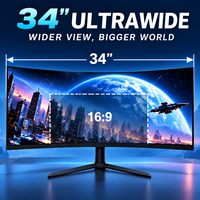 Moniteur de jeu incurvé 34 pouces 21:9, 165 Hz, 3440x1440, VA LED, 2 ms, 3000:1, 110 % sRGB, écran d'ordinateur de bureau, vente en gros