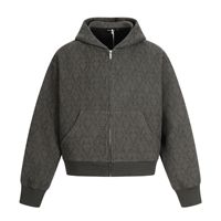 Sweat à capuche zippé pour homme, style rétro américain haut de gamme, design jacquard lourd, vente en gros