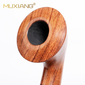 Muxiang Wooden Smoking Pipe Bent Type 3mm Rubber Filter Handmade Solid Wood Tobacco Pipe Personal Gift - Product Image 2