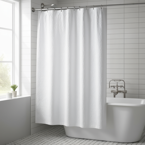 Rideau de douche en tissu double face 180 x 200 cm, modèle Crisp, pour salle de bain - Product Image 3