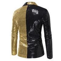 Manteau pour hommes européens et américains Costume à paillettes à couleur bloquée Costume Club Vêtements pour hommes Veste Manteau décontracté OEM