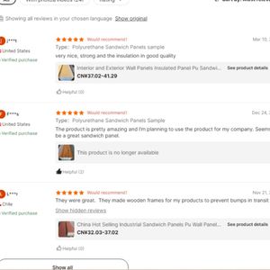 Panneau sandwich en polyuréthane isolation acoustique <span class=keywords><strong>panneaux</strong></span> de revêtement en métal ignifuges mur extérieur Panneau mural extérieur - Product Image 5