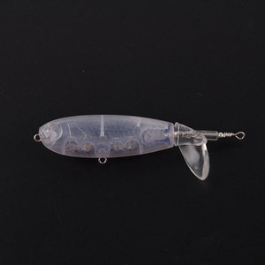 Leurre de pêche flottant en plastique brut non peint de 80 mm et 7,5 g avec hélice pour la pêche à la carpe en eau douce - Product Image 6
