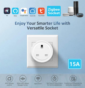 ZB-UK-3S Zigbee <b>Smart</b> Plug UK Standard Work With Alexa Siri 15A for <b>Smart</b> Home Tuya Zigbee <b>Smart</b> Plug UK <b>Socket</b> - Product Image 2