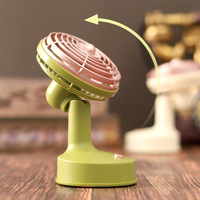 Ventilateur de bureau rétro classique avec moteur sans balais, alimenté par USB, faible bruit, angle d'inclinaison réglable à 90 degrés, design à tête arrondie