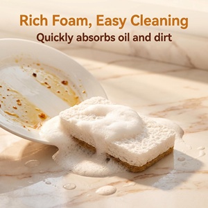 Boîte à <span class=keywords><strong>savon</strong></span> en bambou écologique avec éponge en fibre naturelle, <span class=keywords><strong>porte</strong></span>-<span class=keywords><strong>savon</strong></span> compostable pour la salle de bain, la cuisine et le nettoyage - Product Image 3