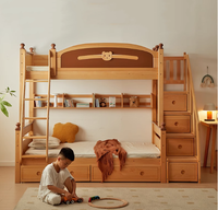 XINSHIYI 2024 neues Stil Kinderetagenbett mit Leiter und Ablage treppe Großhandel Massivholzmöbel für Kinderzimmer