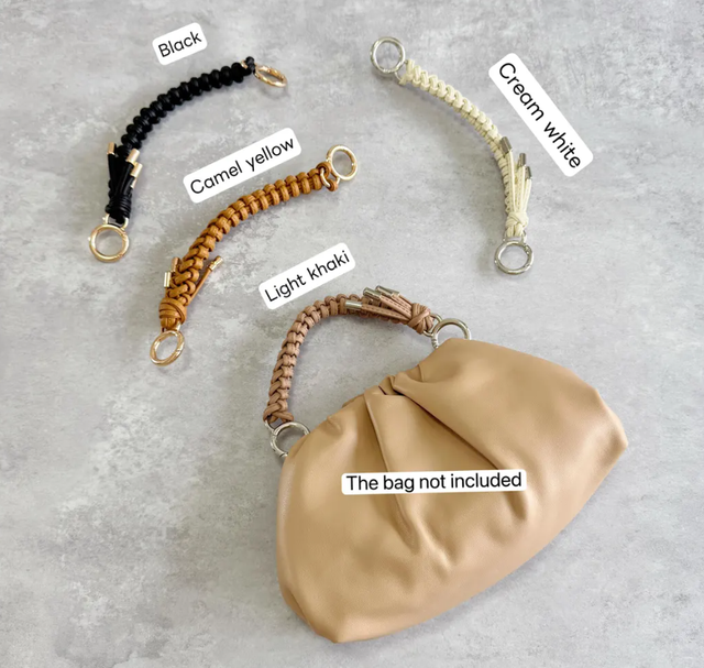 Handmade Bag Knapsack Accessories Braided PU Leather Top HandleShoulder Handbag Strap Replacement Handle