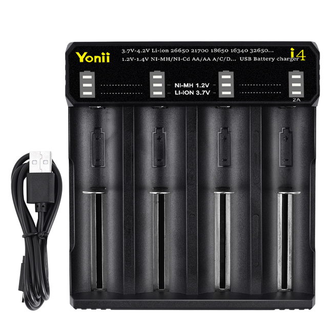 4 Slot Smart Fast  Battery Charger 3.7V  1.2V AA AAA AAAA  21700 20700 26650  14500  18500 18650 Battery Charger