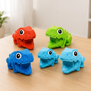 Voiture à friction en plastique à inertie pour enfants de 2 à 4 ans, jouet éducatif interactif à piles AA, modèle dinosaure à presser et à glisser - Product Image 6