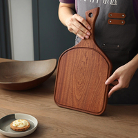 Plateau de service en bois massif d'acacia OEM&ODM, planche à découper de style occidental pour aliments cuits, steak et pain