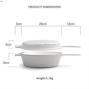 أواني طبخ فرن هولندي بالمينا 2 في 1 غير لاصقة <span class=keywords><strong>XR</strong></span> مع غطاء مقلاة وعاء فرن هولندي مطلية بالمينا لخبز الخبز - Product Image 5