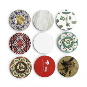 Sous-verres en céramique de l'usine Source, ronds, absorbants l'eau, isolants thermiquement, à motif floral, promotionnels - Product Image 4