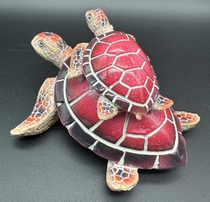 Hecho a mano personalizado 3D diseñador tortugas marinas resina estatua decoración <span class=keywords><strong>del</strong></span> hogar tortuga estatuilla para aniversario Naturaleza muerta patrón - Product Image 3