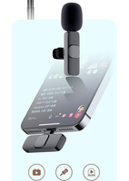 Microphone cravate sans fil à clip pour smartphones iPhone et Android - Rechargeable, réduction de bruit, lumières LED, portée 10m