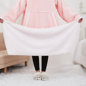 Couverture portable <span class=keywords><strong>Sherpa</strong></span> personnalisée avec manches Extra Soft Plus Size Sleeved TV Throws Print Blanket pour adulte - Product Image 4