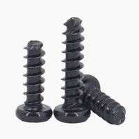 Vis autotaraudeuse à tête plate en acier inoxydable 304 nickelé, finition noire, classe 8.8, à empreinte Phillips, pour plastique