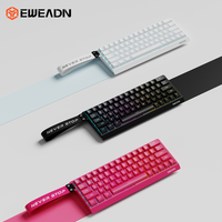EWEADN DK63 60% Tri Mode RGB Keyboard Mekanik Nirkabel 2.4Ghz USB Type-C Isi Ulang dengan Sakelar Magnetik Hot-Swap untuk Gaming