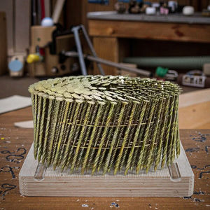 Toptan 1 3/4 bobin çatı çivisi galvanizli çelik ortak tırnak pürüzsüz sap 3 1/4 elmas noktası düz üst inşaat malzemesi - Product Image 3