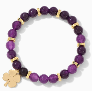 Braccialetto Elastico con Perline a <span class=keywords><strong>Quadrifoglio</strong></span> in Pietra Naturale, Portafortuna, Gioielli per Uomo e Donna, Vendita all'Ingrosso - Product Image 1