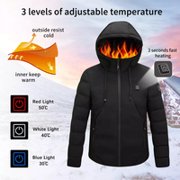 Veste matelassée thermique pour homme d'hiver à capuche col montant imperméable coupe-vent chauffage 4 zones 3 couleurs