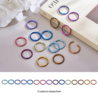 Cincin Hidung Titanium G23 Septum Hoop Clicker 14G 16G 18G 20G Anting Anodized untuk Tindik Telinga, Tulang Rawan, Helix, Daith
