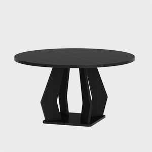 Trang Trại Phong Cách Bằng Gỗ Bệ Cơ Sở Màu Đen <span class=keywords><strong>47</strong></span> Inch Vòng Phòng Ăn Bảng Cho 4-6 - Product Image 6