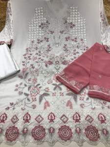 Georgette semi-cousue pakistanaise Salwar Kameez Parfait pour les festivals et les mariages Disponible à un prix abordable - Product Image 5