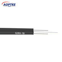 Kabel Serat Optik AOPTKE Harga Pabrik Indoor LSZH GJXH-1B 1 Core G652D/G657A1/G657A1 FTTH Komunikasi Panjang Dapat Disesuaikan