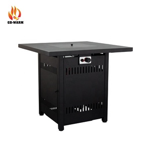 Outdoor Stainless Steel Gas Dining <strong>Table</strong> <strong>Fire</strong> <strong>Pit</strong> <strong>with</strong> Stones - Product Image 4