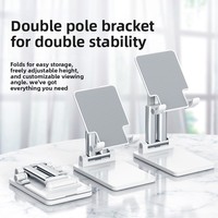 Support de bureau pliable et réglable en plastique premium à double tube pour téléphone portable et tablette
