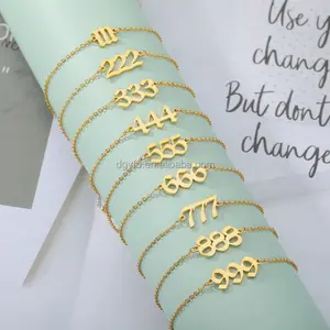 Angel Numbers Bracelet 111-999 Spiritual Jewelry Birthday Friendship Gifts Waterproof Stainless Steel Bracelet Women