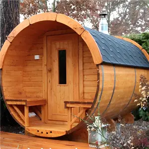 Hot Sale Red Cedar Outdoor Sauna Hütte Zimmer Haus Holz Fertighaus zum Verkauf