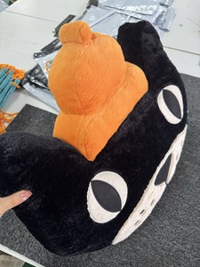 Coussin chat noir 23 cm version UK, style mascotte <span class=keywords><strong>Jack</strong></span> Cat, avec chapeau citrouille, en peluche style gelée, oreiller décoratif, vente en gros B2B - Product Image 2