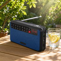 Radio FM/AM portable, lecteur MP3, écran LCD, batterie rechargeable, lecteur de cartes, lecteur de cassettes, prise casque, lampe torche, OEM